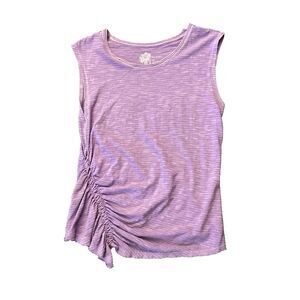 Anthropologie Pilcro Asymmetric Tank Top Womens XXS Lilac Ruched Boho Fairy